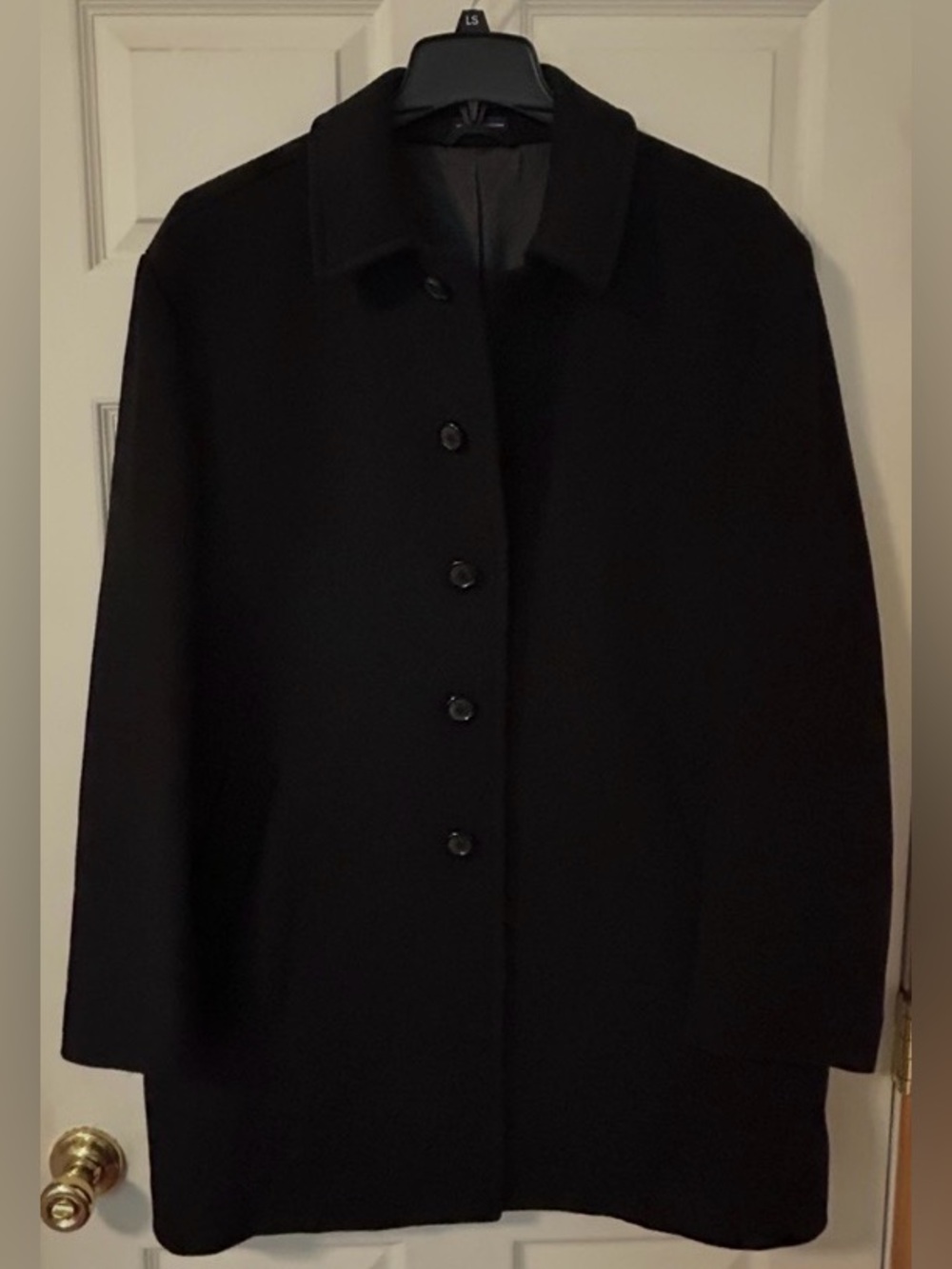 Stafford Black Men's Wool Blend Peacoat Coat 40R 40